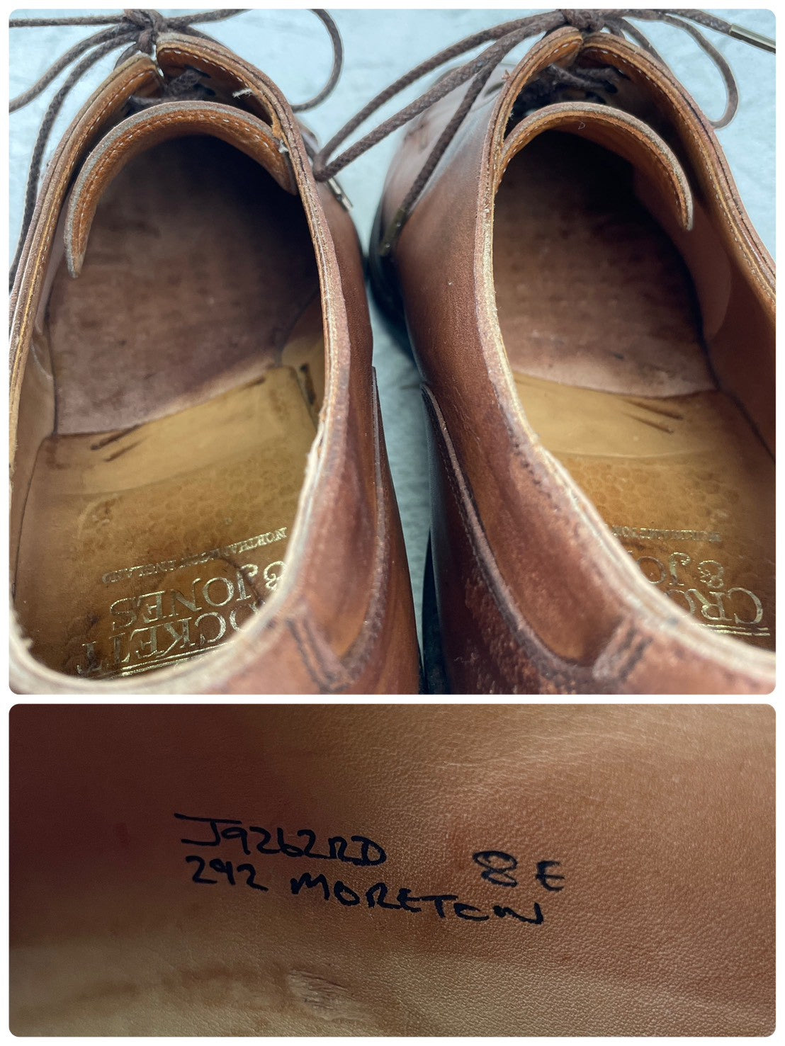 [Repaired] Crockett &amp; Jones MORETON U-Tip Ridgeway Boots, Brown, UK8, Size 26.5cm (W3463).