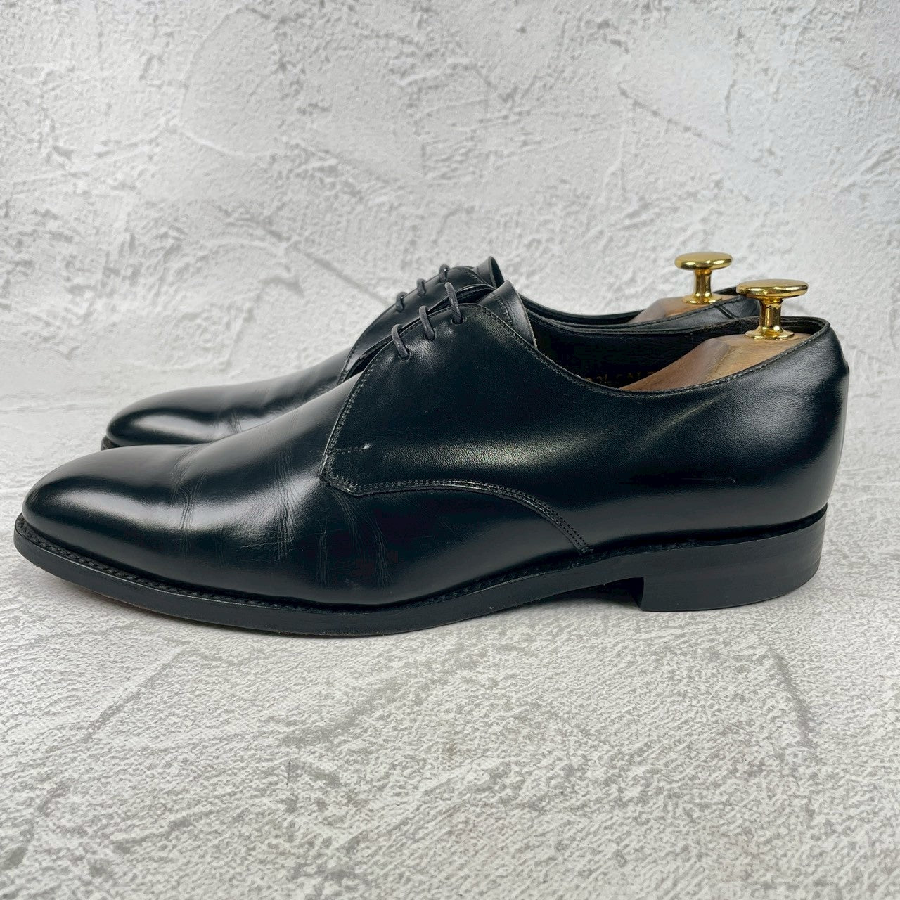 JOSEPH CHEANEY &amp; SONS Joseph Cheaney EDIFICE Exclusive Plain Wingtip Boots with 3 Eyelets, Lap Stitching, Hidden Channel, Black, UK 6.5 / 25cm [W3464]