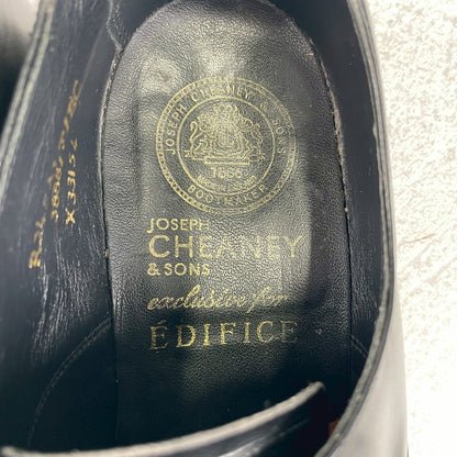 JOSEPH CHEANEY &amp; SONS Joseph Cheaney EDIFICE Exclusive Plain Wingtip Boots with 3 Eyelets, Lap Stitching, Hidden Channel, Black, UK 6.5 / 25cm [W3464]