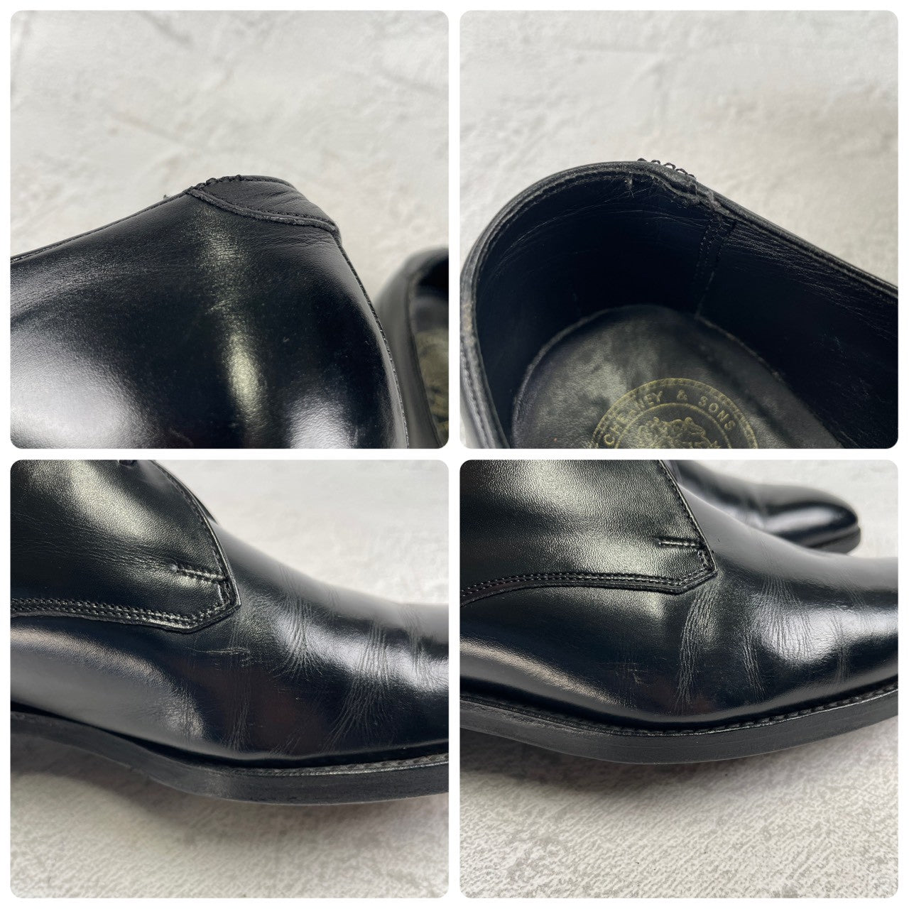 JOSEPH CHEANEY &amp; SONS Joseph Cheaney EDIFICE Exclusive Plain Wingtip Boots with 3 Eyelets, Lap Stitching, Hidden Channel, Black, UK 6.5 / 25cm [W3464]