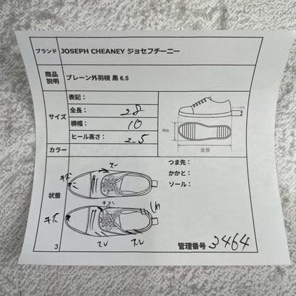 JOSEPH CHEANEY &amp; SONS Joseph Cheaney EDIFICE Exclusive Plain Wingtip Boots with 3 Eyelets, Lap Stitching, Hidden Channel, Black, UK 6.5 / 25cm [W3464]