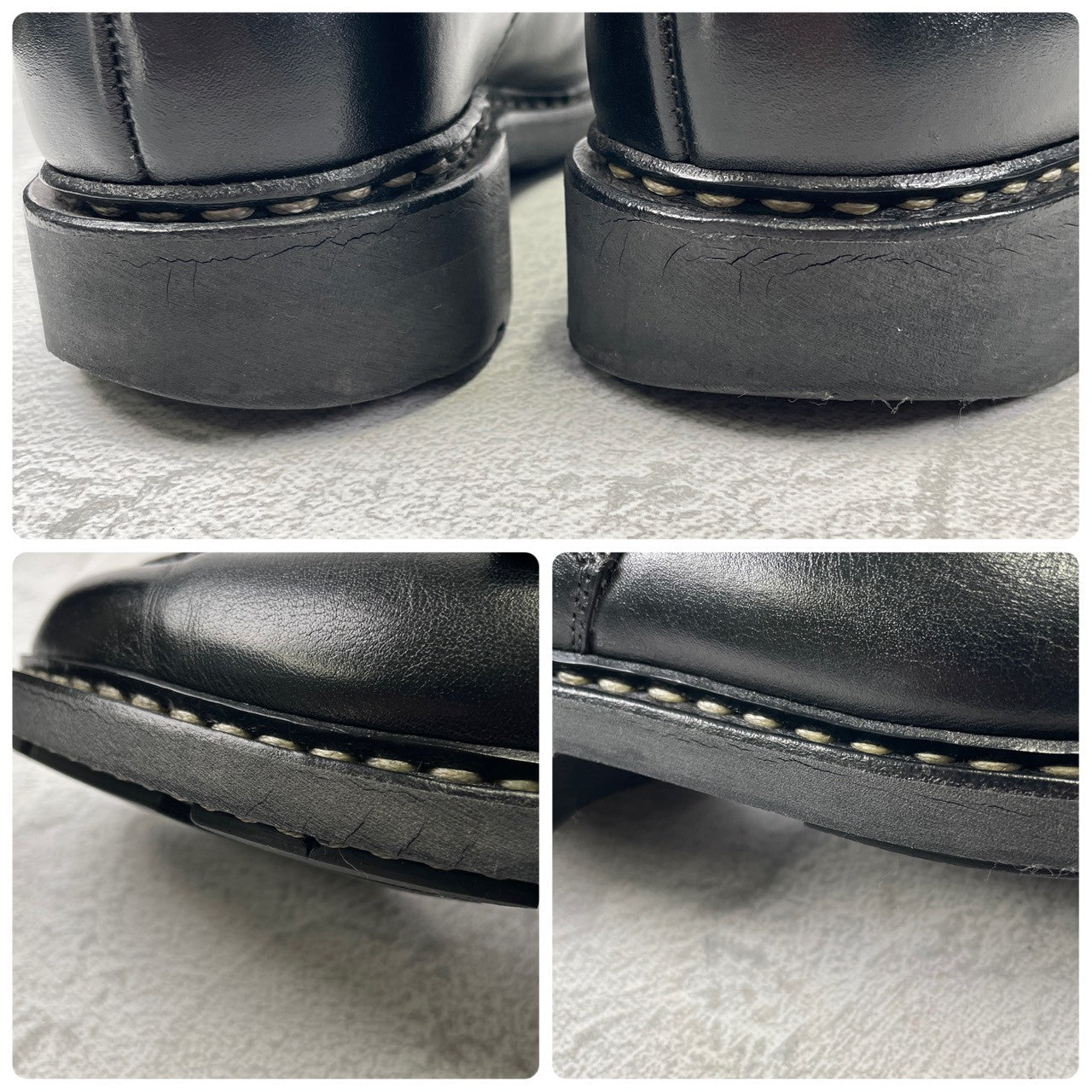 [Good Condition] Paraboot CHAMBORD U-Tip Wingtip Boots, Black, NOIR, UK5, Size 23.5cm [W3462]
