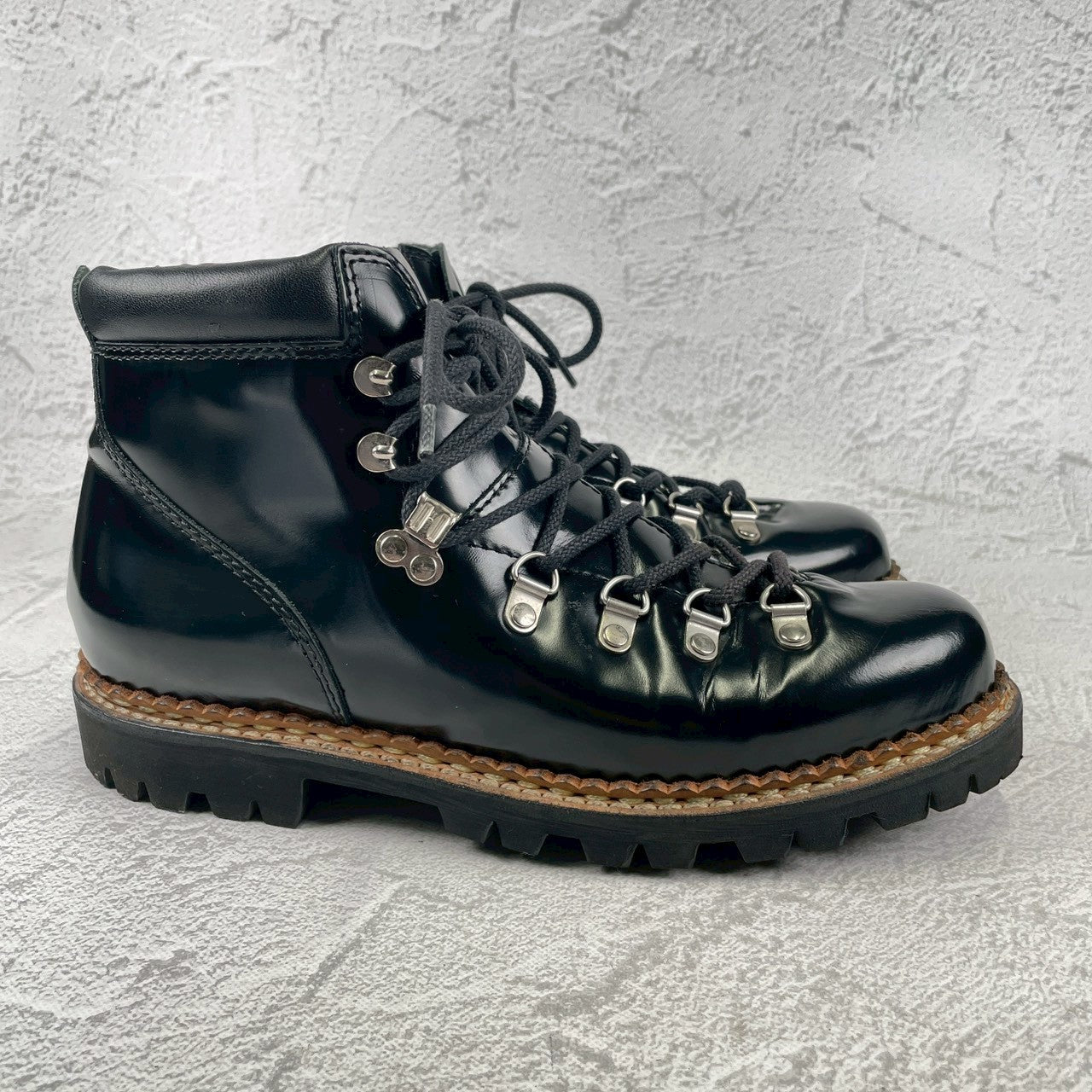 [Excellent Condition] Paraboot AVORIAZ Trekking Boots in Black, Glass Scarf, UK7 (Size 25.5cm), Exclusive to UNITED ARROWS [W3467]