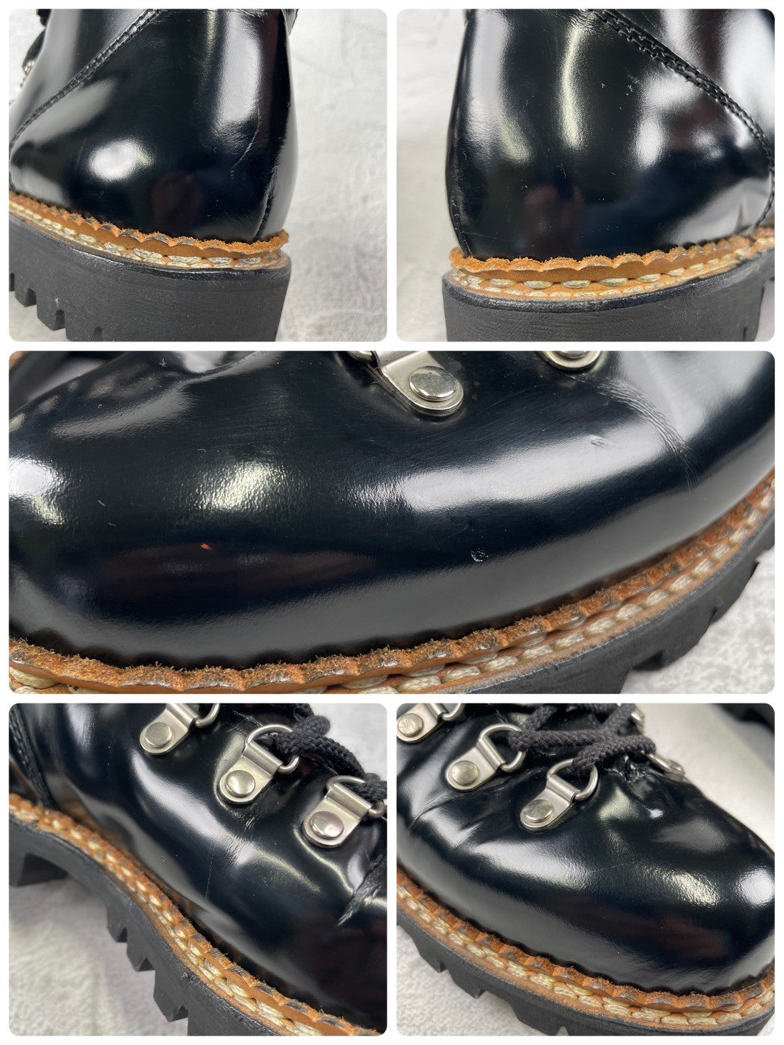 [Excellent Condition] Paraboot AVORIAZ Trekking Boots in Black, Glass Scarf, UK7 (Size 25.5cm), Exclusive to UNITED ARROWS [W3467]