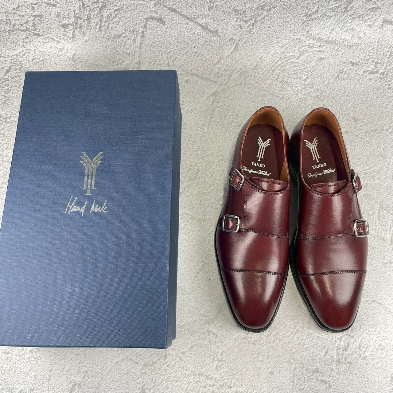 [Excellent Condition] YANKO Double Monk Strap Straight Hidden Channel Boots, Left UK 5, Right UK 5.5 / Sizes 23.5-24cm [W3468]