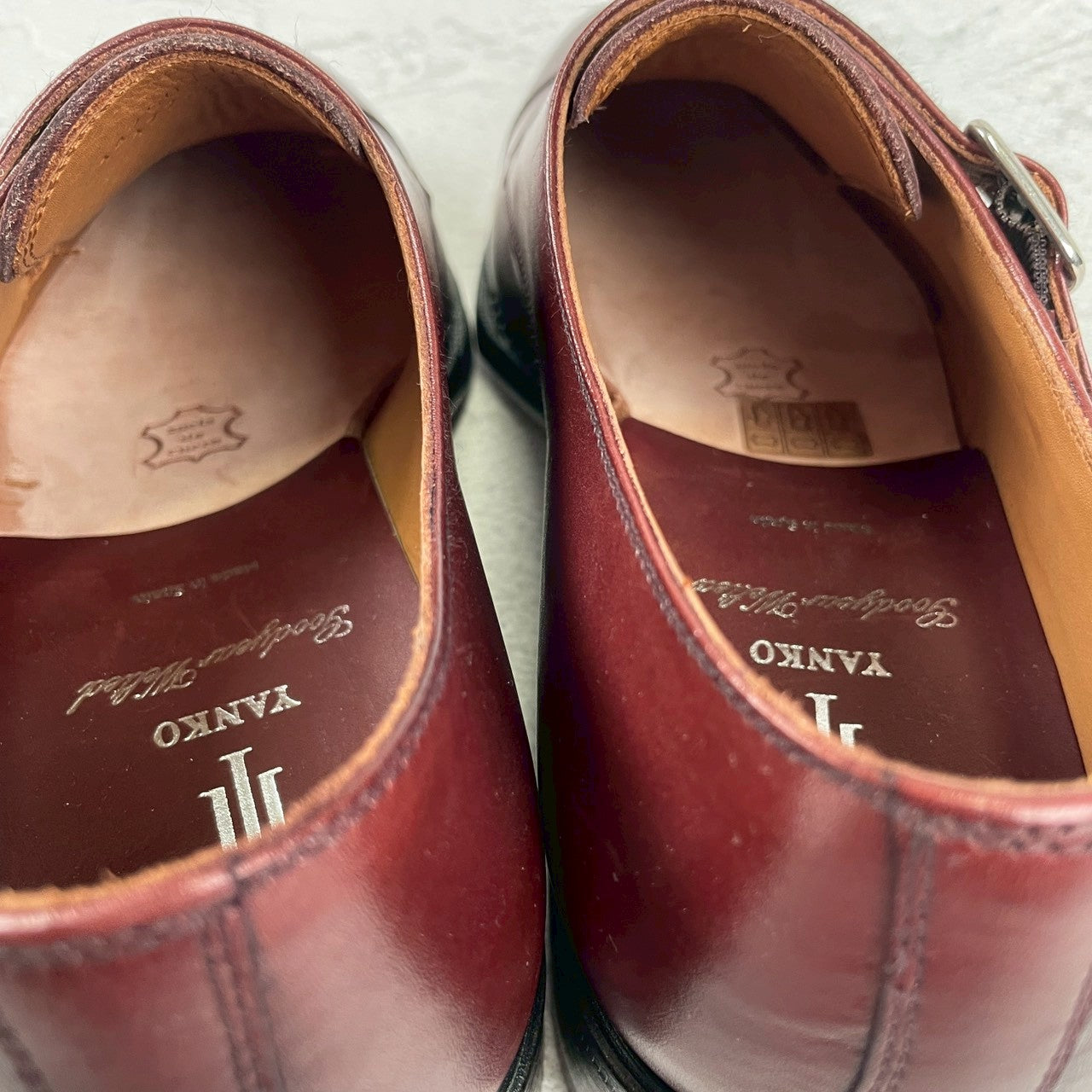 [Excellent Condition] YANKO Double Monk Strap Straight Hidden Channel Boots, Left UK 5, Right UK 5.5 / Sizes 23.5-24cm [W3468]