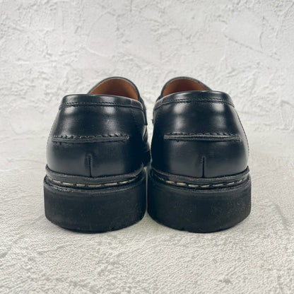 【極美品】Berwick 1707 バーウィック 5293 コインローファー ビブラムガムライト 黒 ブラック UK5.5 / 24.5cm【W3470】