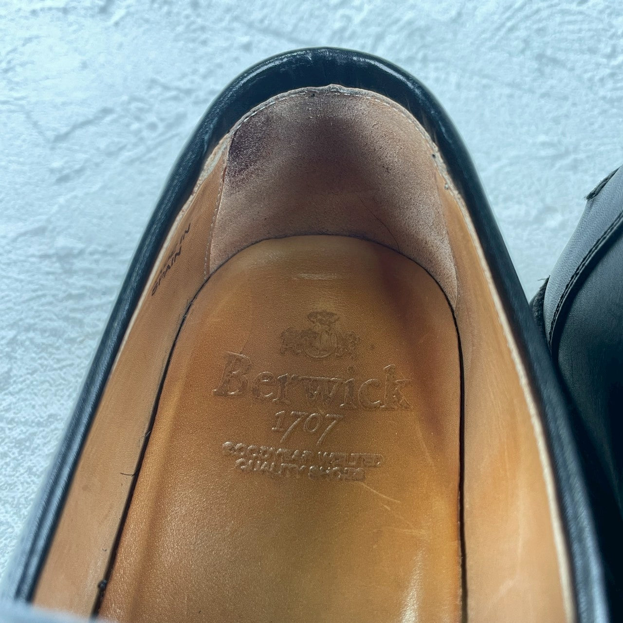 【極美品】Berwick 1707 バーウィック 5293 コインローファー ビブラムガムライト 黒 ブラック UK5.5 / 24.5cm【W3470】