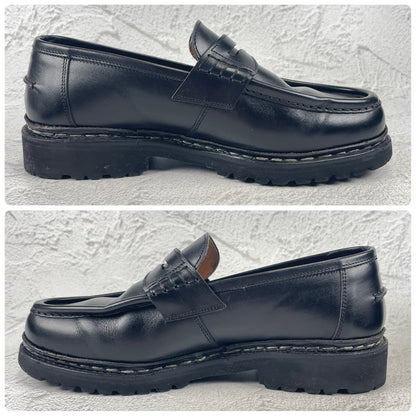 【極美品】Berwick 1707 バーウィック 5293 コインローファー ビブラムガムライト 黒 ブラック UK5.5 / 24.5cm【W3470】