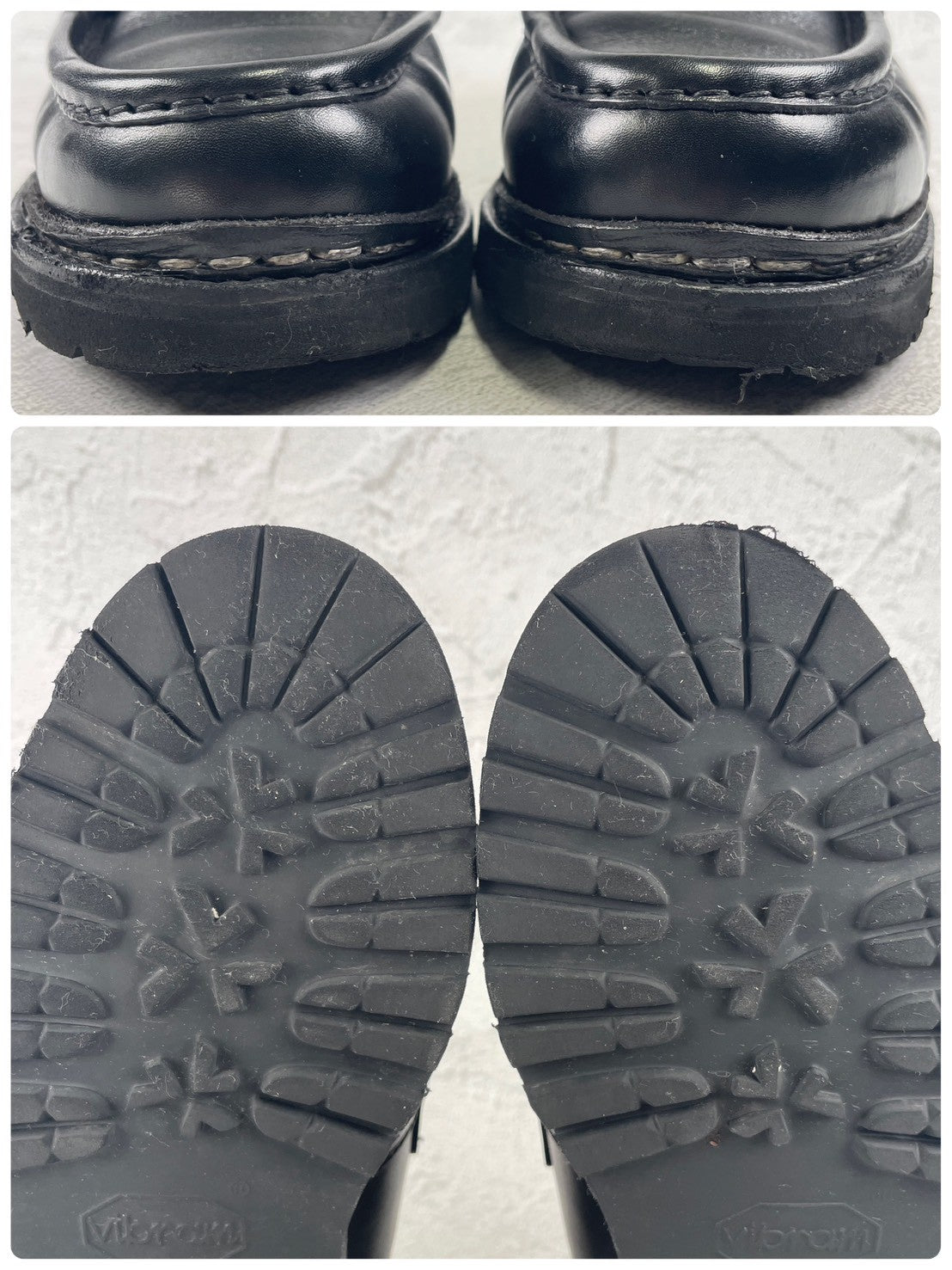 【極美品】Berwick 1707 バーウィック 5293 コインローファー ビブラムガムライト 黒 ブラック UK5.5 / 24.5cm【W3470】