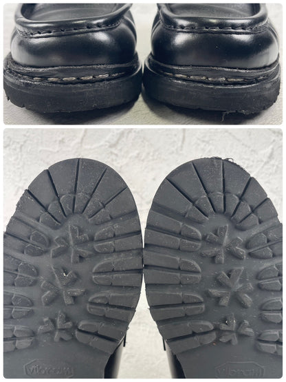 【極美品】Berwick 1707 バーウィック 5293 コインローファー ビブラムガムライト 黒 ブラック UK5.5 / 24.5cm【W3470】