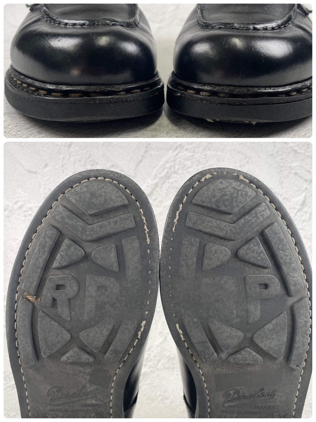 【リフト交換済み】PARABOOT パラブーツ CHAMBORD シャンボード Uチップ 黒 ブラック UK7.5 / 26.0cm【W3471】