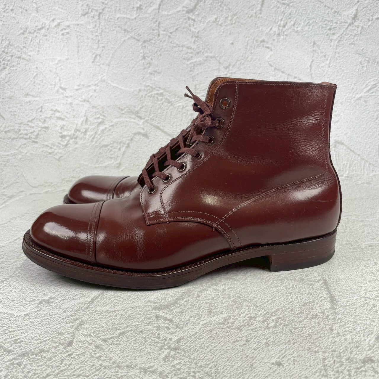 【良品】WEARRA 1960～70s ヴィンテージ ストレートチップ ブーツ 茶 ブラウン UK7.5 / 26.0cm【W3480】