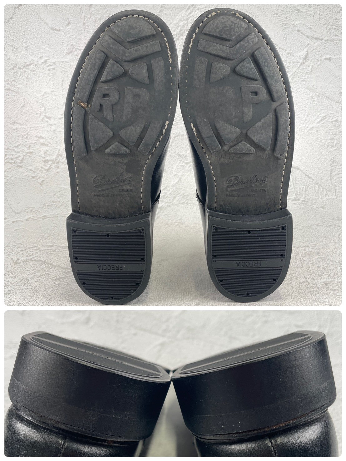 【リフト交換済み】PARABOOT パラブーツ CHAMBORD シャンボード Uチップ 黒 ブラック UK7.5 / 26.0cm【W3471】