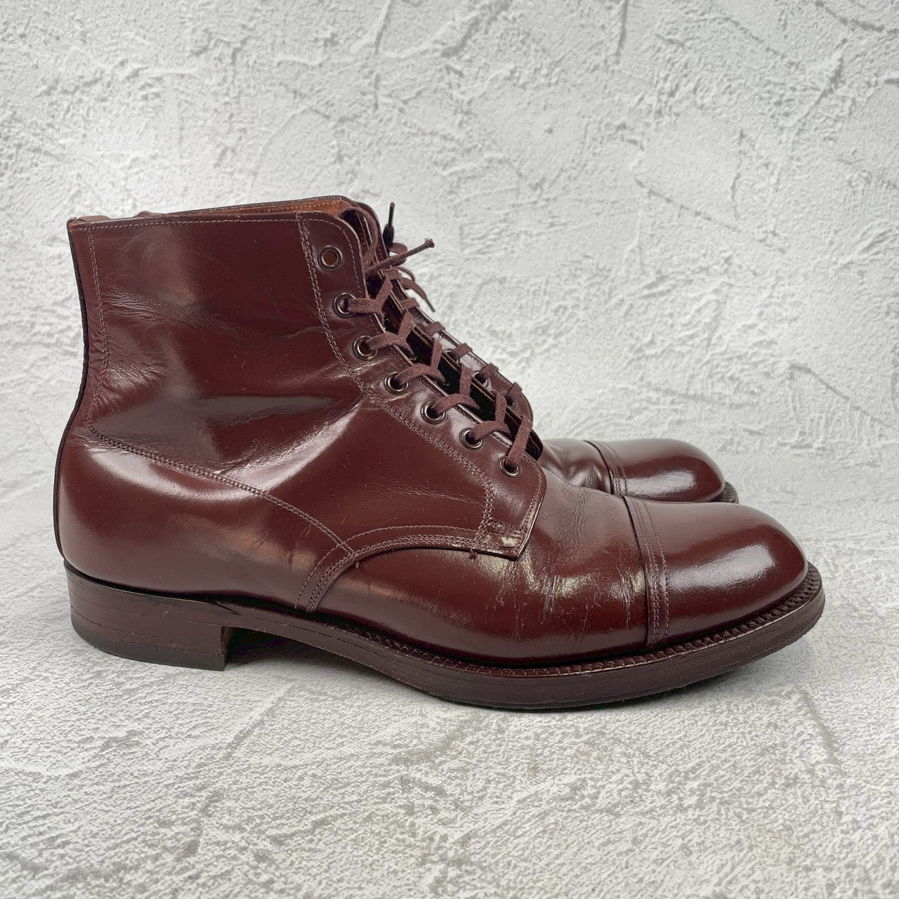 【良品】WEARRA 1960～70s ヴィンテージ ストレートチップ ブーツ 茶 ブラウン UK7.5 / 26.0cm【W3480】