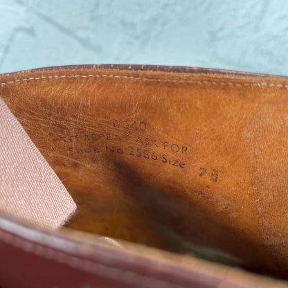 【良品】WEARRA 1960～70s ヴィンテージ ストレートチップ ブーツ 茶 ブラウン UK7.5 / 26.0cm【W3480】