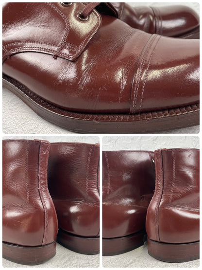 【良品】WEARRA 1960～70s ヴィンテージ ストレートチップ ブーツ 茶 ブラウン UK7.5 / 26.0cm【W3480】