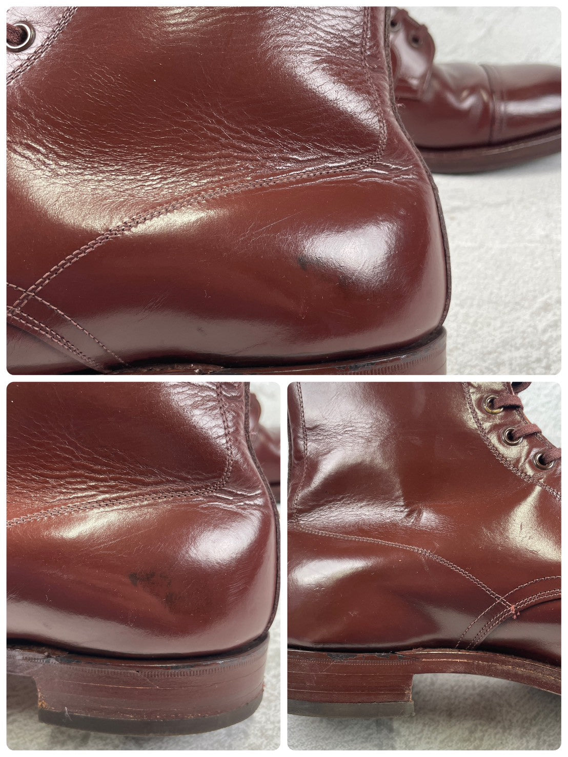 【良品】WEARRA 1960～70s ヴィンテージ ストレートチップ ブーツ 茶 ブラウン UK7.5 / 26.0cm【W3480】