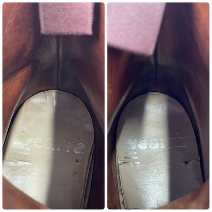 【良品】WEARRA 1960～70s ヴィンテージ ストレートチップ ブーツ 茶 ブラウン UK7.5 / 26.0cm【W3480】