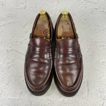 【良品】PARABOOT パラブーツ REIMS ランス コインローファー 茶 ブラウン UK8 / 26.5cm【W3472】