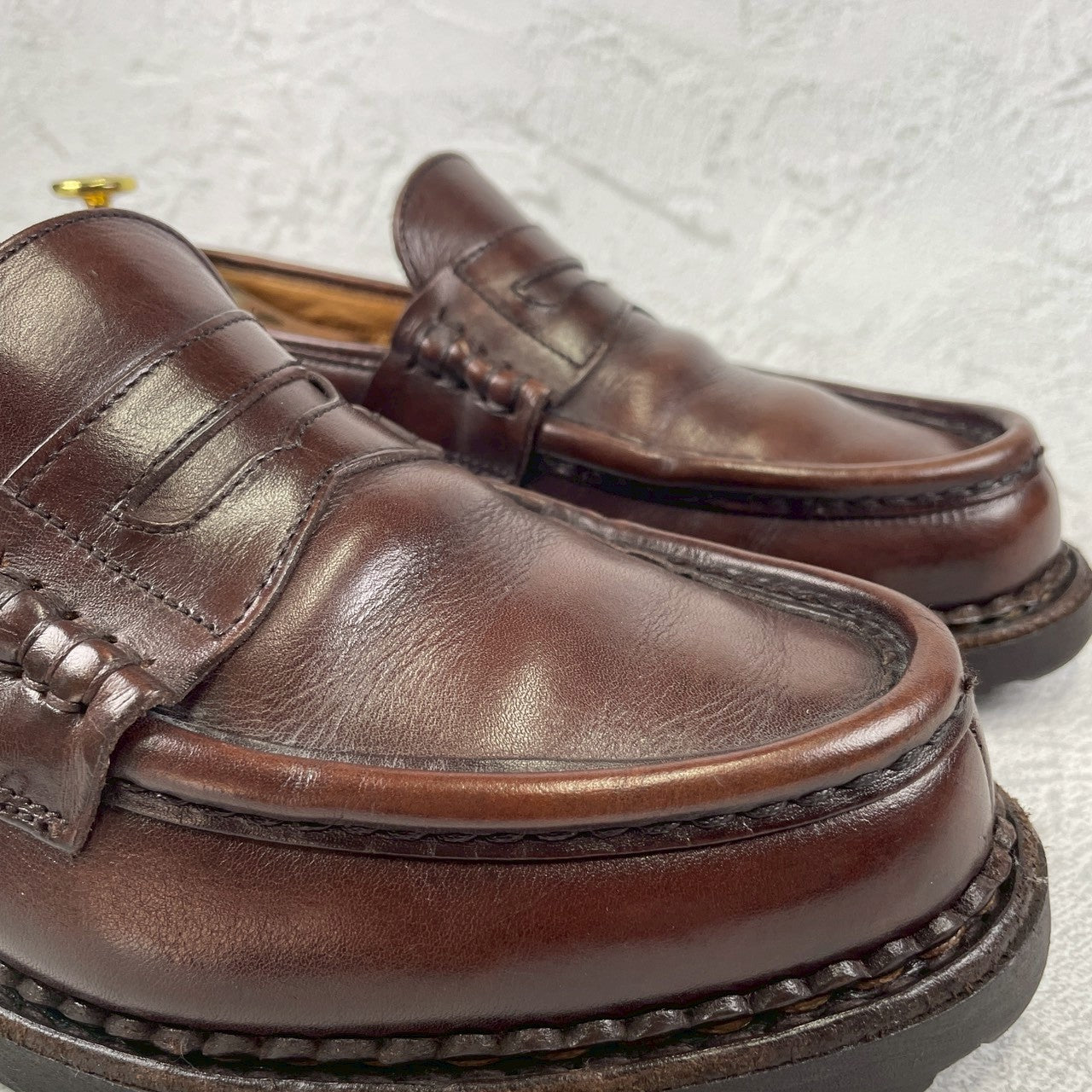 【良品】PARABOOT パラブーツ REIMS ランス コインローファー 茶 ブラウン UK8 / 26.5cm【W3472】