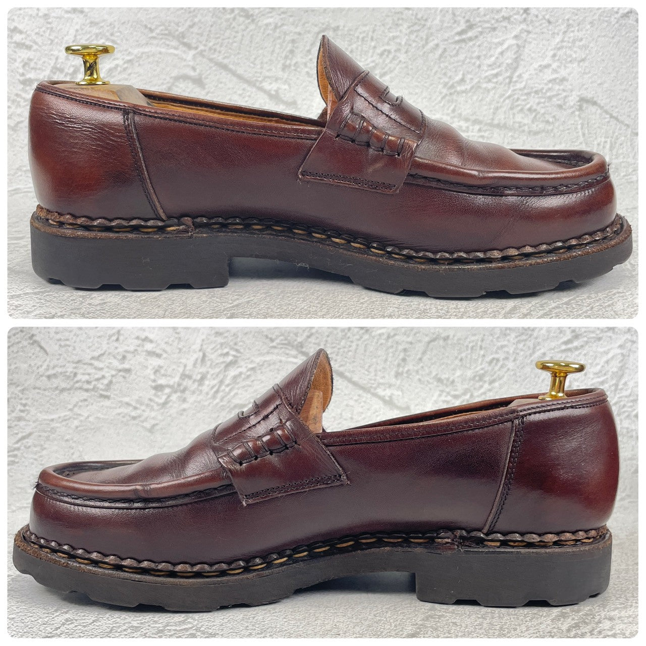 【良品】PARABOOT パラブーツ REIMS ランス コインローファー 茶 ブラウン UK8 / 26.5cm【W3472】