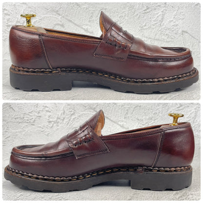 【良品】PARABOOT パラブーツ REIMS ランス コインローファー 茶 ブラウン UK8 / 26.5cm【W3472】