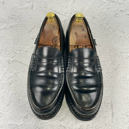 【良品】PARABOOT パラブーツ REIMS ランス コインローファー 黒 ブラック UK7 / 25.5cm【W3473】