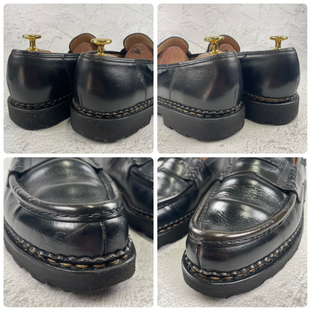 【良品】PARABOOT パラブーツ REIMS ランス コインローファー 黒 ブラック UK7 / 25.5cm【W3473】