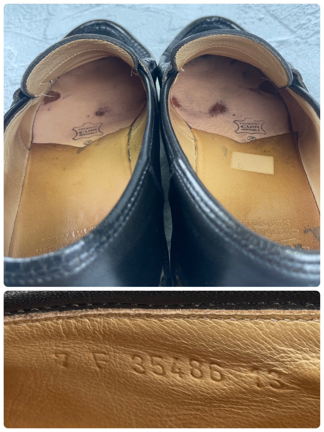 【良品】PARABOOT パラブーツ REIMS ランス コインローファー 黒 ブラック UK7 / 25.5cm【W3473】