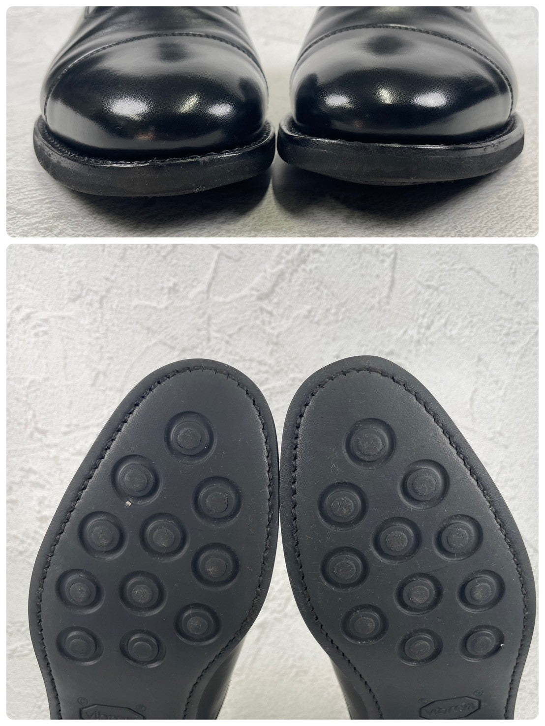 【極美品】Berwick 1707 バーウィック 5224 ストレートチップ 内羽根 ヴィブラムガムライトソール 黒 ブラック UK6.5 / 25.5cm【W3475】