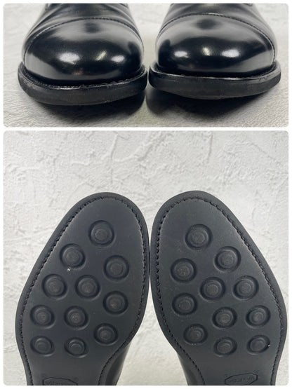 【極美品】Berwick 1707 バーウィック 5224 ストレートチップ 内羽根 ヴィブラムガムライトソール 黒 ブラック UK6.5 / 25.5cm【W3475】