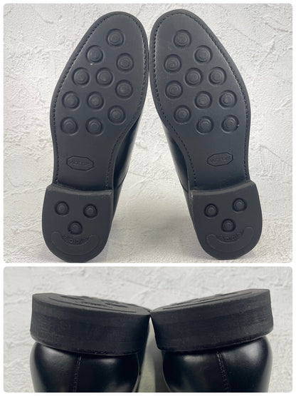 【極美品】Berwick 1707 バーウィック 5224 ストレートチップ 内羽根 ヴィブラムガムライトソール 黒 ブラック UK6.5 / 25.5cm【W3475】