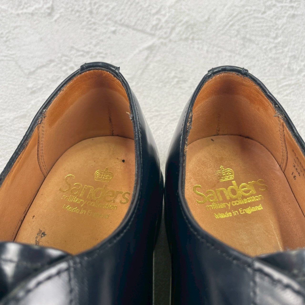 【極美品】SANDERS サンダース 1384A OFFICER SHOE オフィサーシューズ ネイビー NAVY UK7 / 26.0cm【W3476】