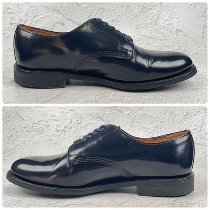 【極美品】SANDERS サンダース 1384A OFFICER SHOE オフィサーシューズ ネイビー NAVY UK7 / 26.0cm【W3476】