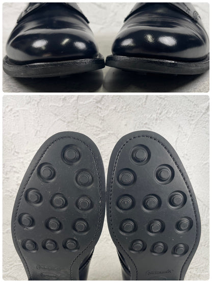 【極美品】SANDERS サンダース 1384A OFFICER SHOE オフィサーシューズ ネイビー NAVY UK7 / 26.0cm【W3476】