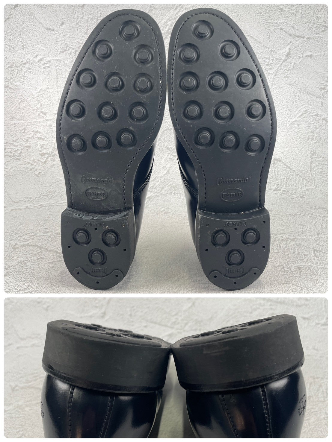 【極美品】SANDERS サンダース 1384A OFFICER SHOE オフィサーシューズ ネイビー NAVY UK7 / 26.0cm【W3476】