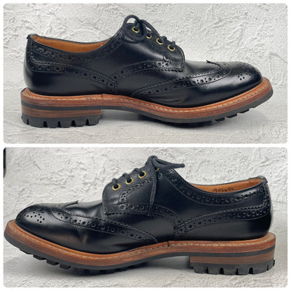 【極美品】Tricker's トリッカーズ M7252 BOURTON バートン ウィングチップ カントリーシューズ 黒 ブラック UK9 / 27.5cm【W3477】
