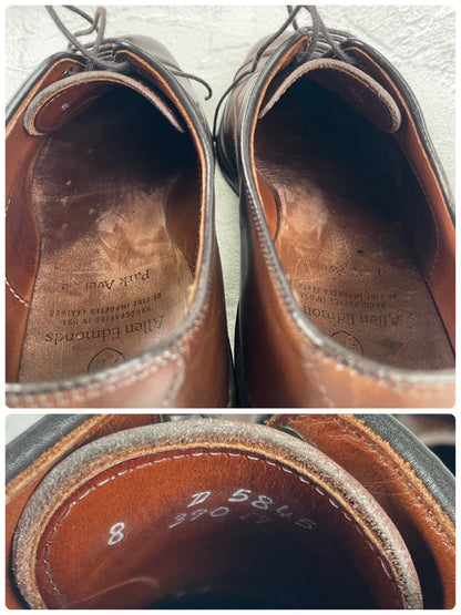 【美品】ALLEN EDMONDS アレンエドモンズ PARK AVENUE パークアベニュー ストレートチップ 茶 ブラウン US8D / 26.0cm【W3478】