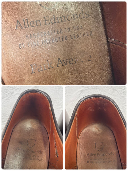 【美品】ALLEN EDMONDS アレンエドモンズ PARK AVENUE パークアベニュー ストレートチップ 茶 ブラウン US8D / 26.0cm【W3478】