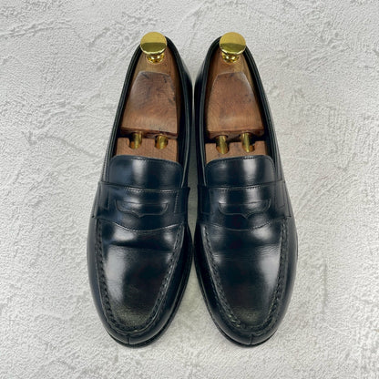 【良品】JALAN SRIWIJAYA ジャランスリワヤ 98589 シグニチャー コインローファー 黒 ブラック UK5.5 / 24.0cm【W3490】