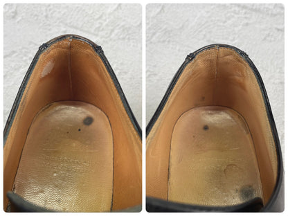 【良品】Paraboot パラブーツ CHAMBORD シャンボード Uチップ 外羽根 黒 ブラック 染め替え UK7.5 / 26.0cm【W3489】