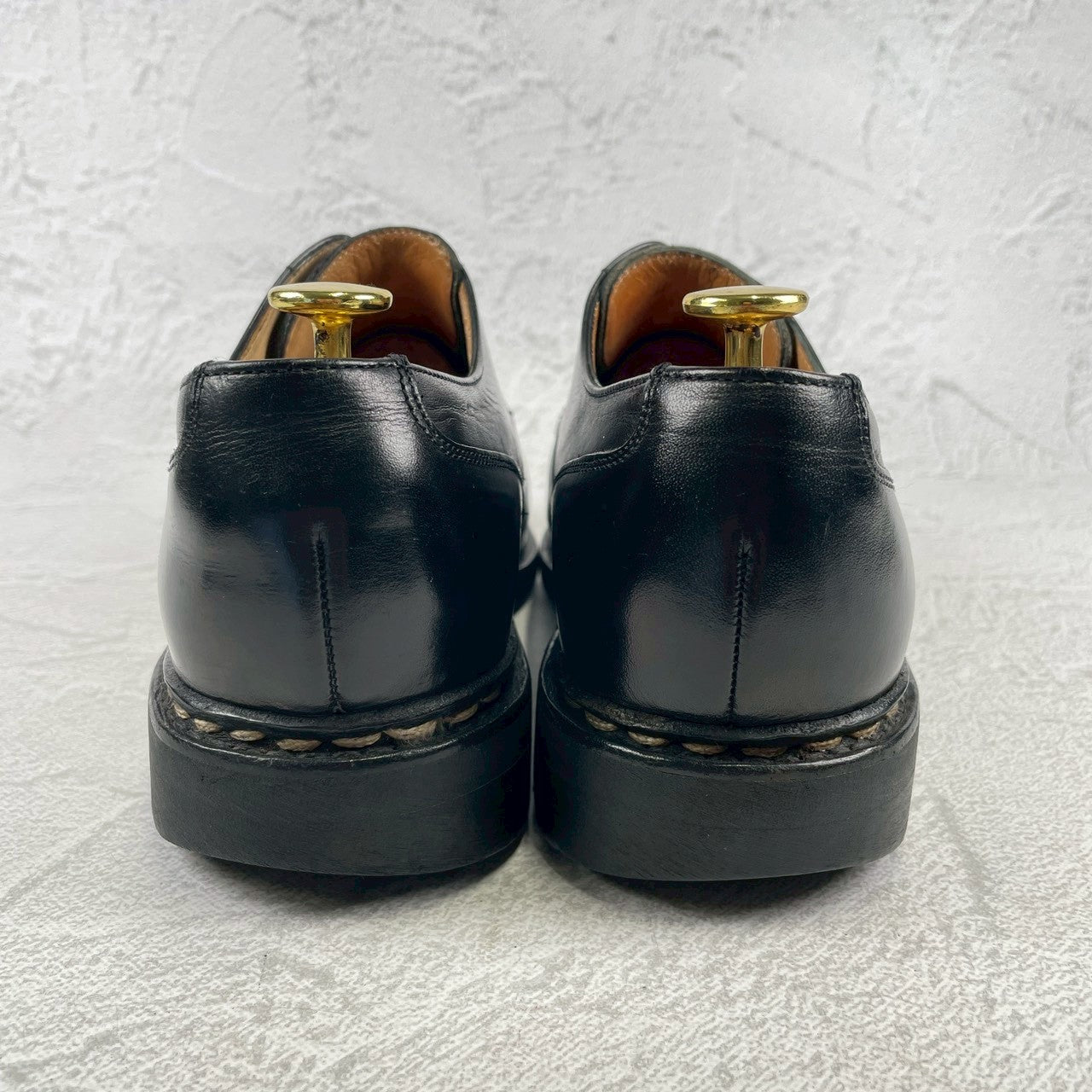 【良品】Paraboot パラブーツ CHAMBORD シャンボード Uチップ 外羽根 黒 ブラック 染め替え UK7.5 / 26.0cm【W3489】