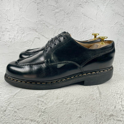 【良品】Paraboot パラブーツ CHAMBORD シャンボード Uチップ 外羽根 黒 ブラック 染め替え UK7.5 / 26.0cm【W3489】