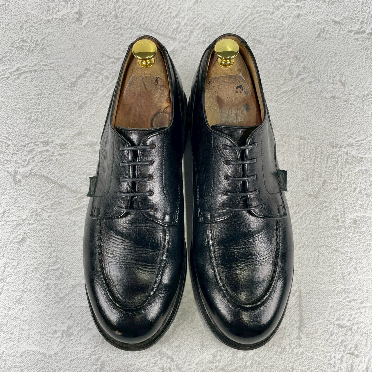 【良品】Paraboot パラブーツ CHAMBORD シャンボード Uチップ 外羽根 黒 ブラック 染め替え UK7.5 / 26.0cm【W3489】