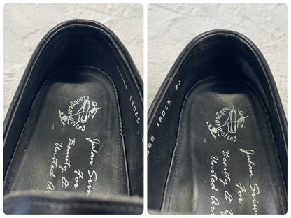 【良品】JALAN SRIWIJAYA ジャランスリワヤ 98589 シグニチャー コインローファー 黒 ブラック UK5.5 / 24.0cm【W3490】