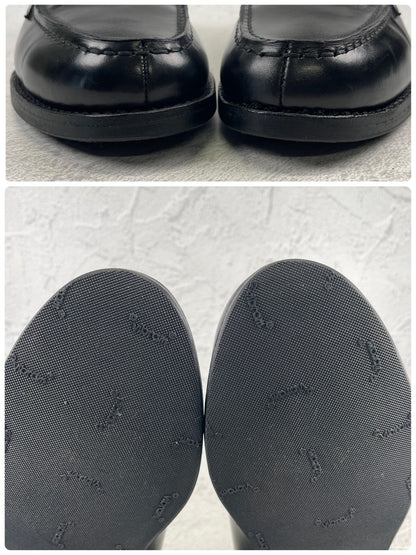 【良品】JALAN SRIWIJAYA ジャランスリワヤ 98589 シグニチャー コインローファー 黒 ブラック UK5.5 / 24.0cm【W3490】