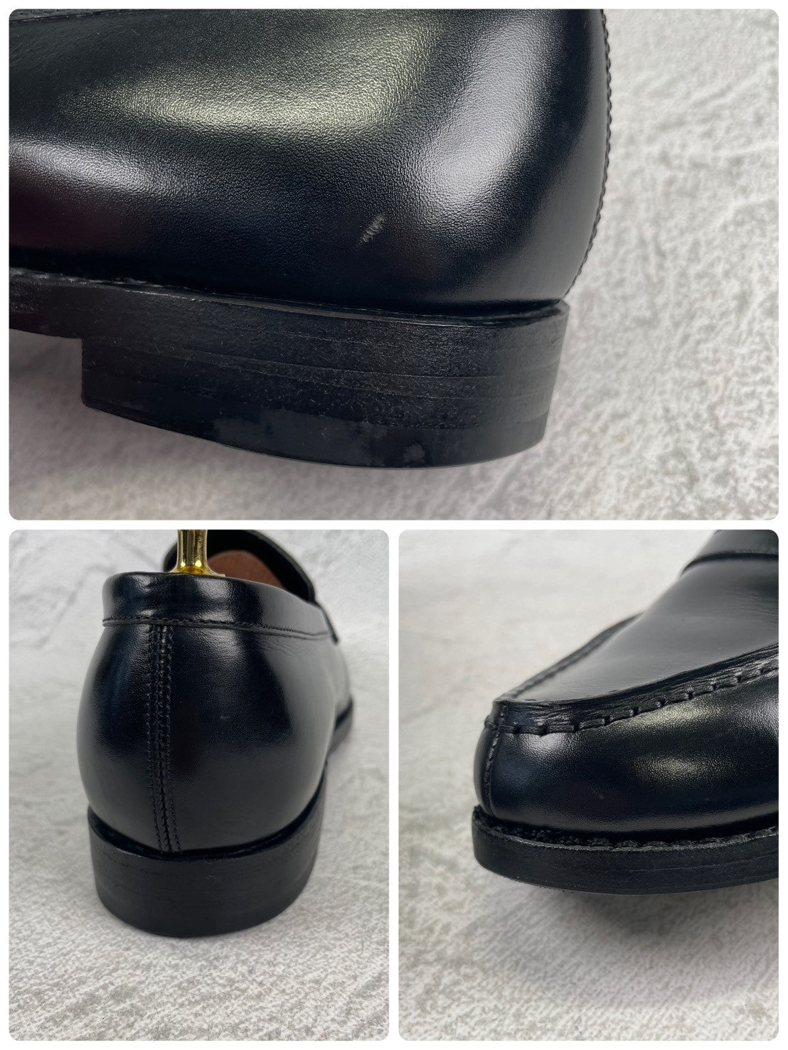 【良品】JALAN SRIWIJAYA ジャランスリワヤ 98589 シグニチャー コインローファー 黒 ブラック UK5.5 / 24.0cm【W3490】