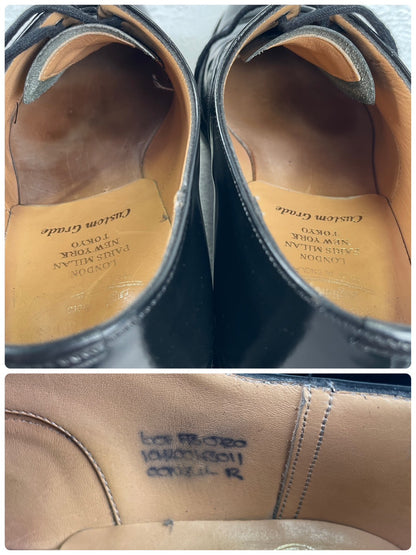 【美品】Church's チャーチ CONSUL コンサル ストレート 内羽根 ポリッシュドバインダーカーフ 黒 ブラック UK6 / 24.5cm【W3487】