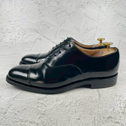 【美品】Church's チャーチ CONSUL コンサル ストレート 内羽根 ポリッシュドバインダーカーフ 黒 ブラック UK6 / 24.5cm【W3487】